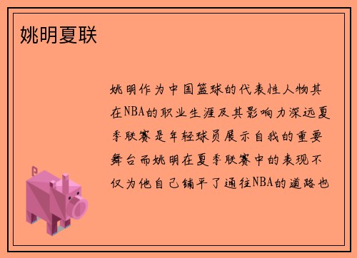姚明夏联